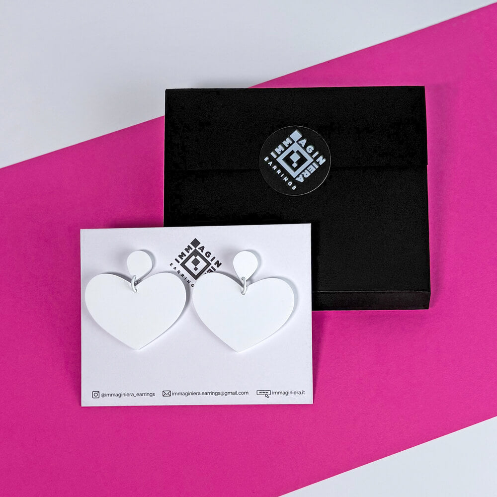 Heart – Orecchini in Plexiglas Pendenti a cuore