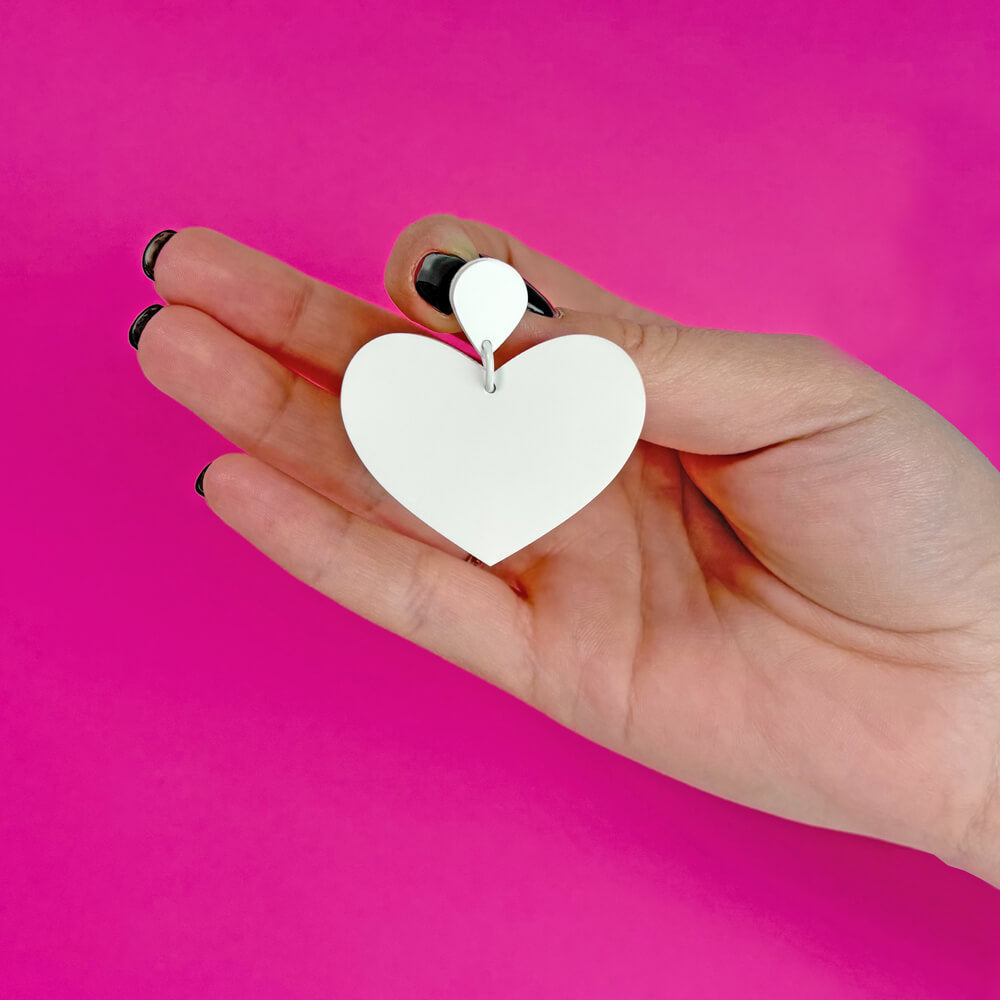 Heart – Orecchini in Plexiglas Pendenti a cuore