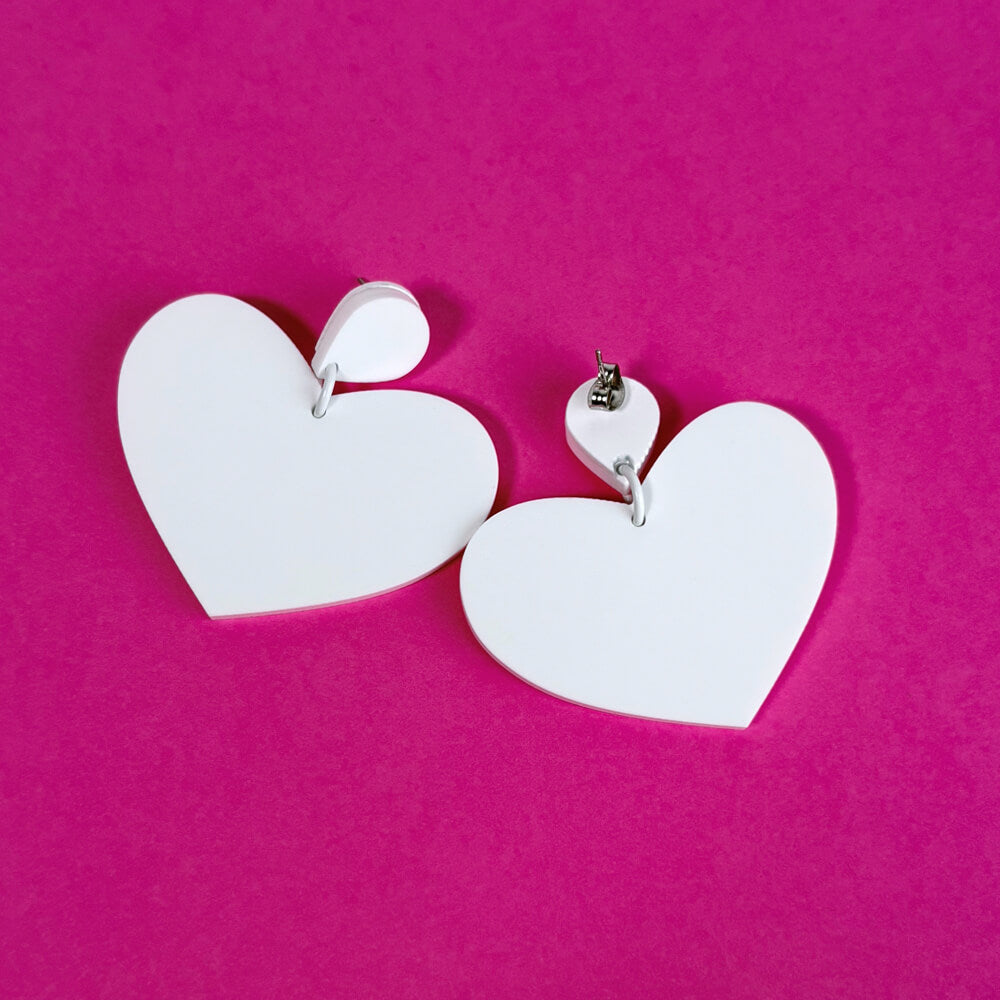 Heart – Orecchini in Plexiglas Pendenti a cuore
