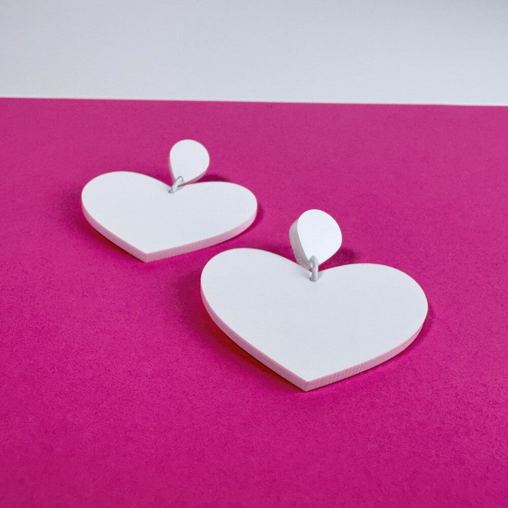 Heart – Orecchini in Plexiglas Pendenti a cuore