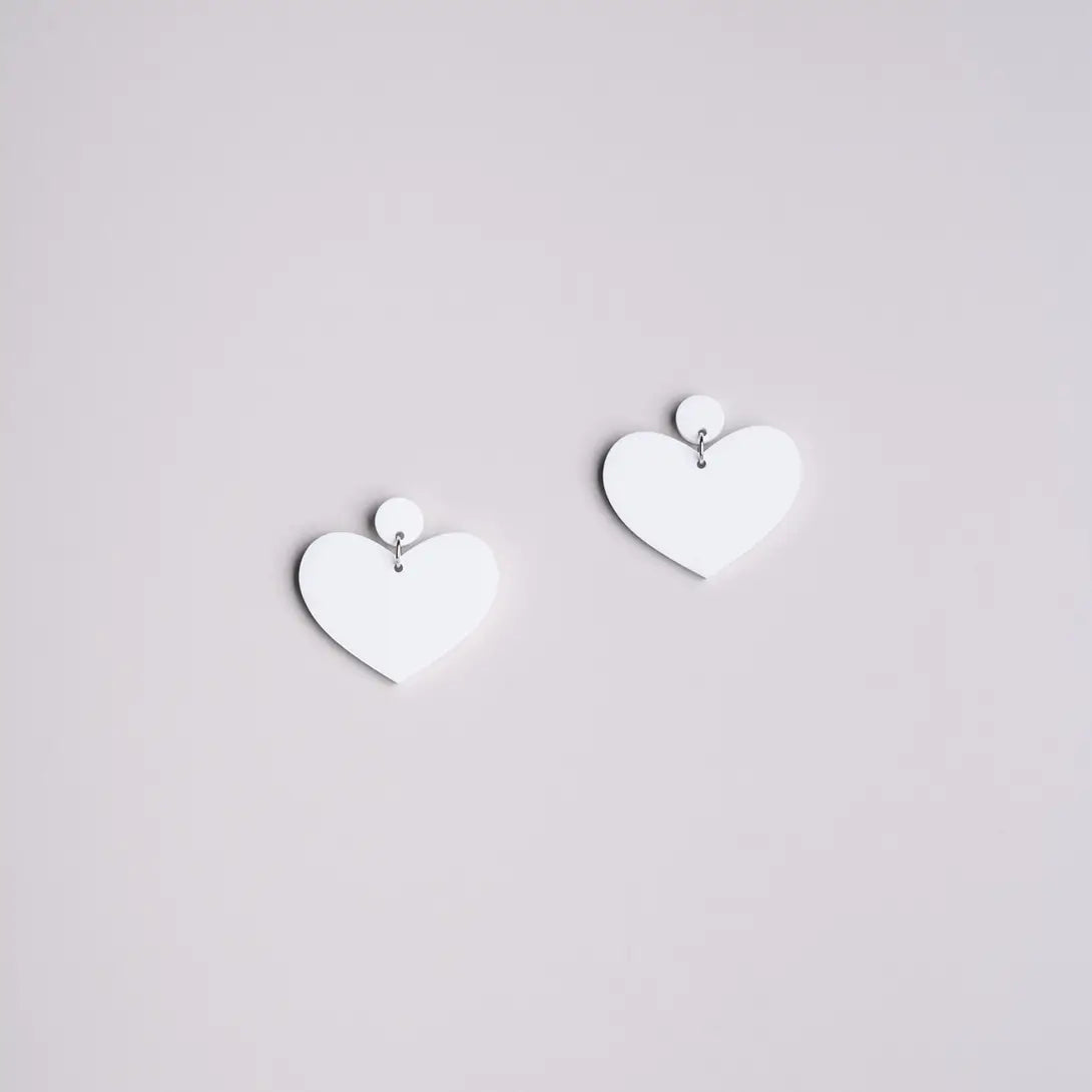 Heart – Orecchini in Plexiglas Pendenti a cuore