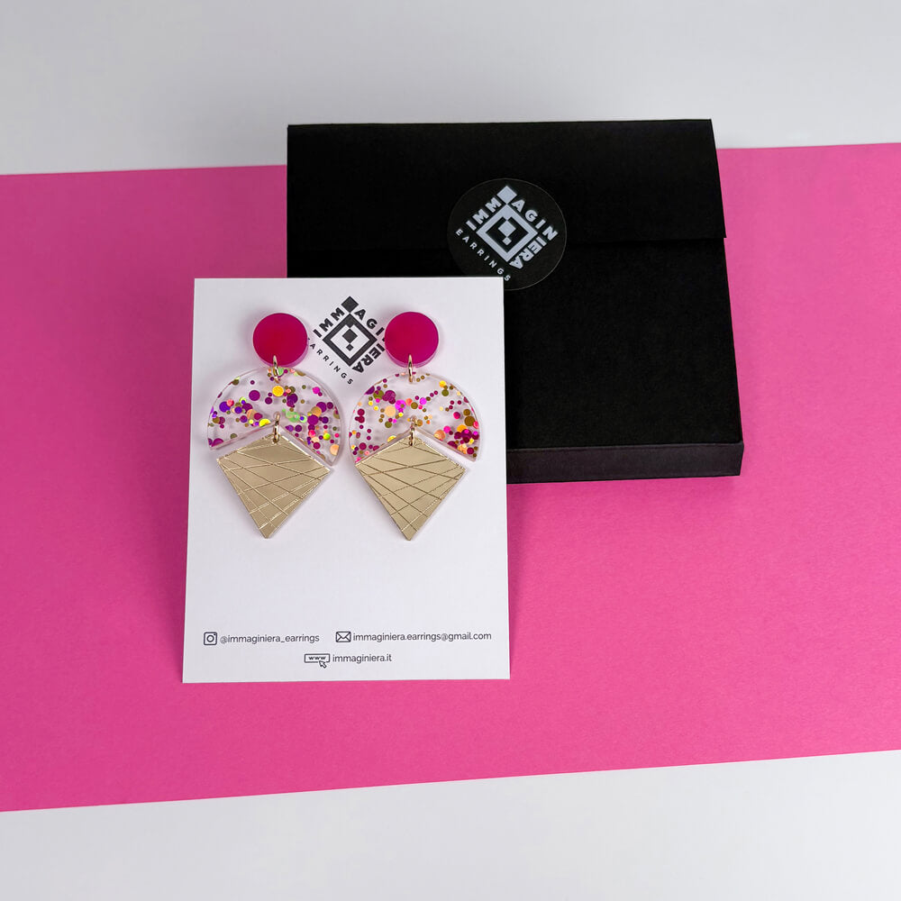 Stardust - Orecchini in Plexiglas Colorati
