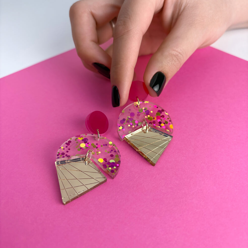 Stardust - Orecchini in Plexiglas Colorati