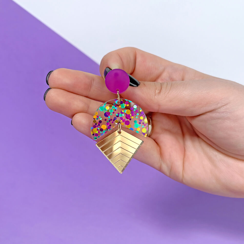 Stardust - Orecchini in Plexiglas Colorati