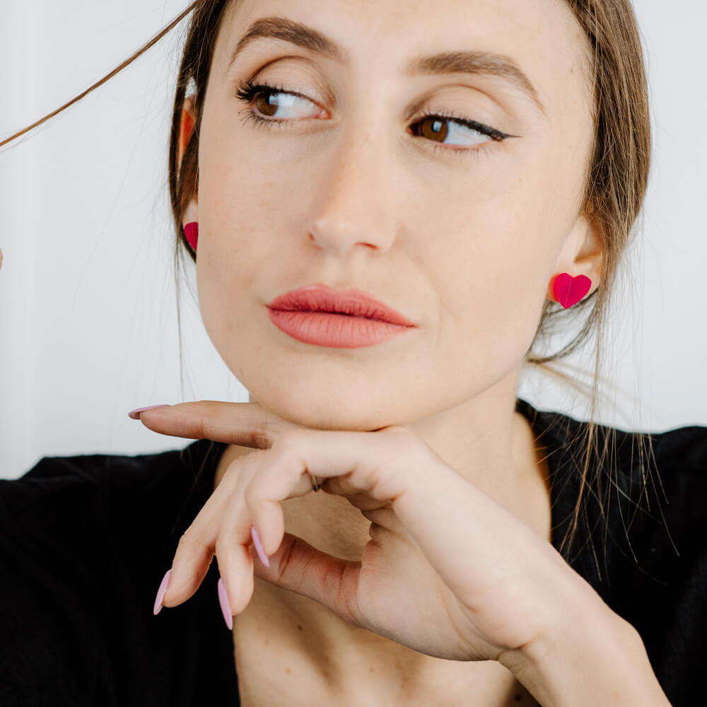 Cuori XS – Orecchini in Plexiglas Piccoli