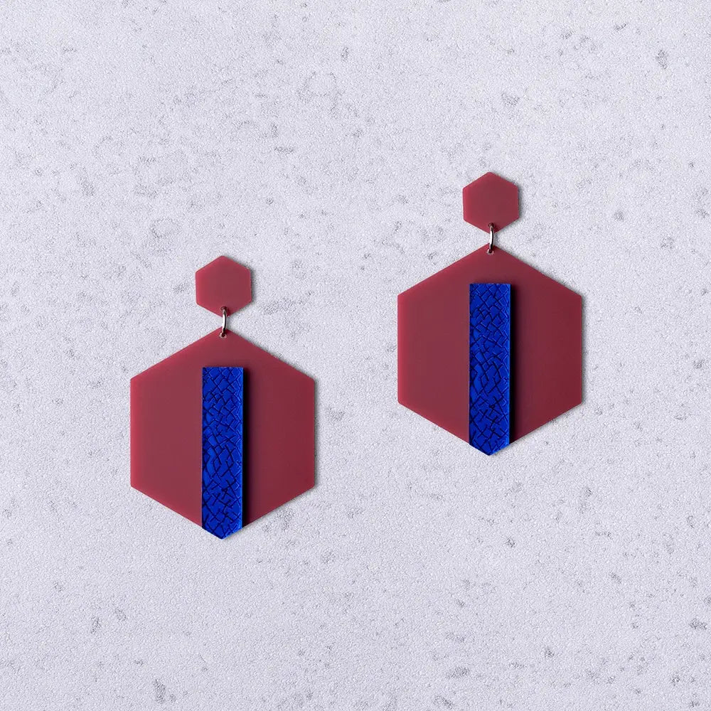 Hex – Orecchini in Plexiglas Pendenti Grandi