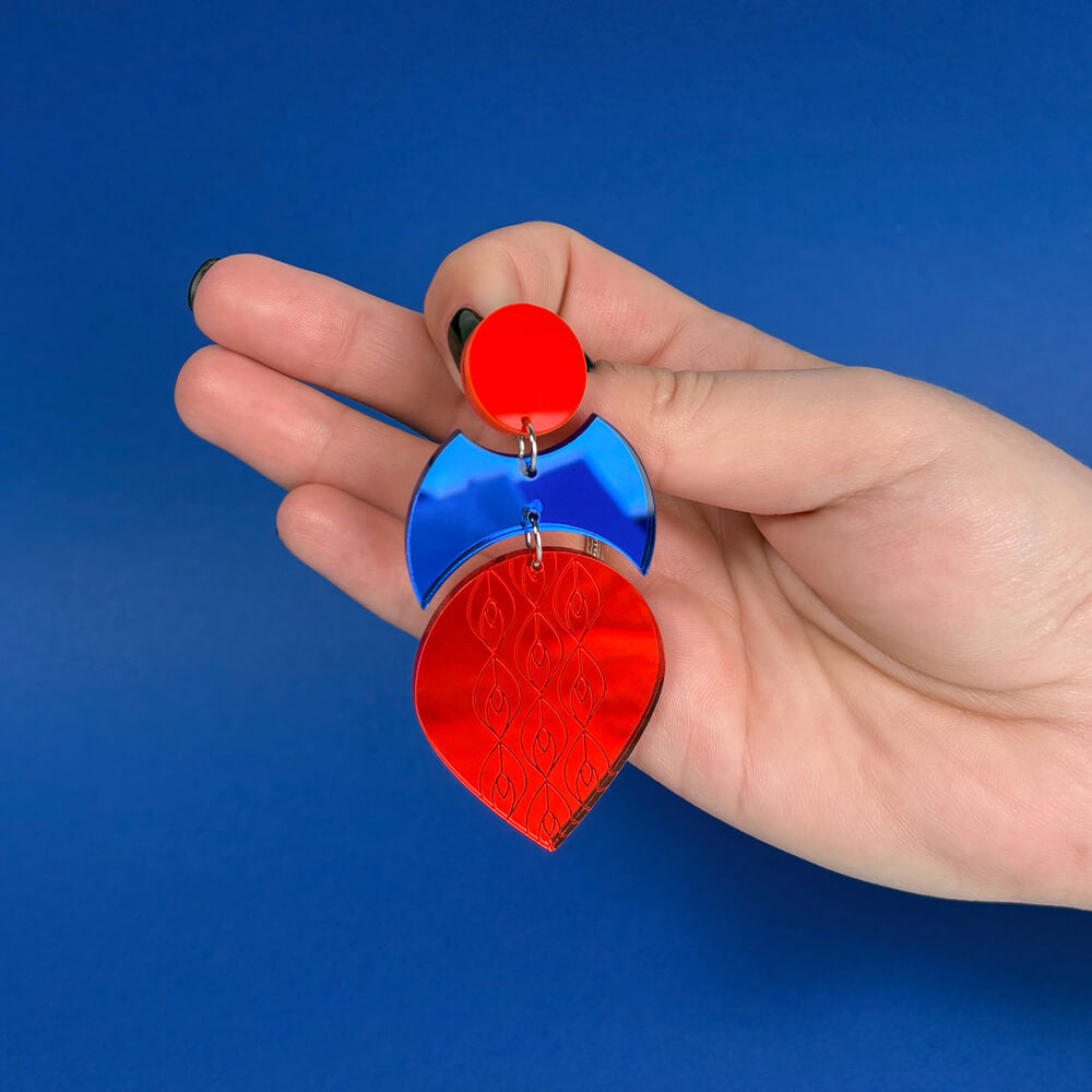 Plume - Orecchini in Plexiglas Specchiati