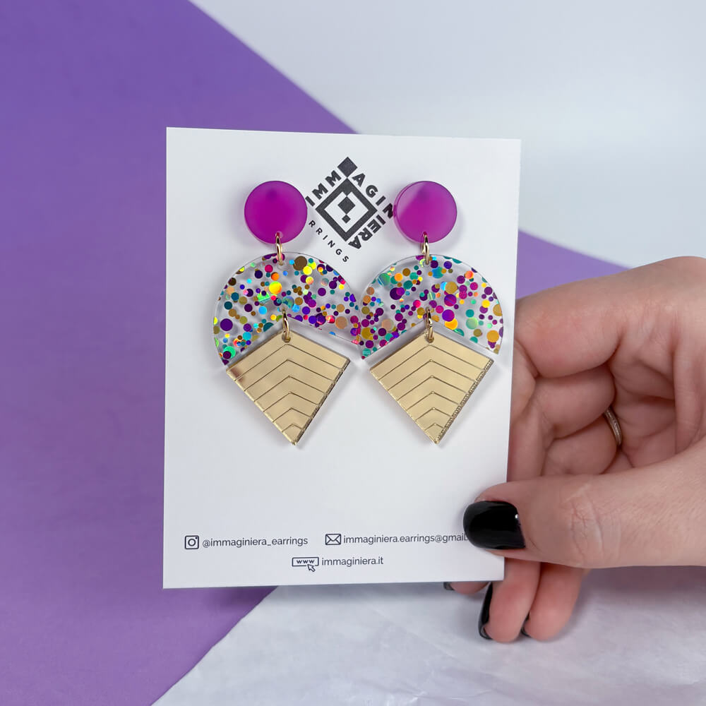 Stardust - Orecchini in Plexiglas Colorati