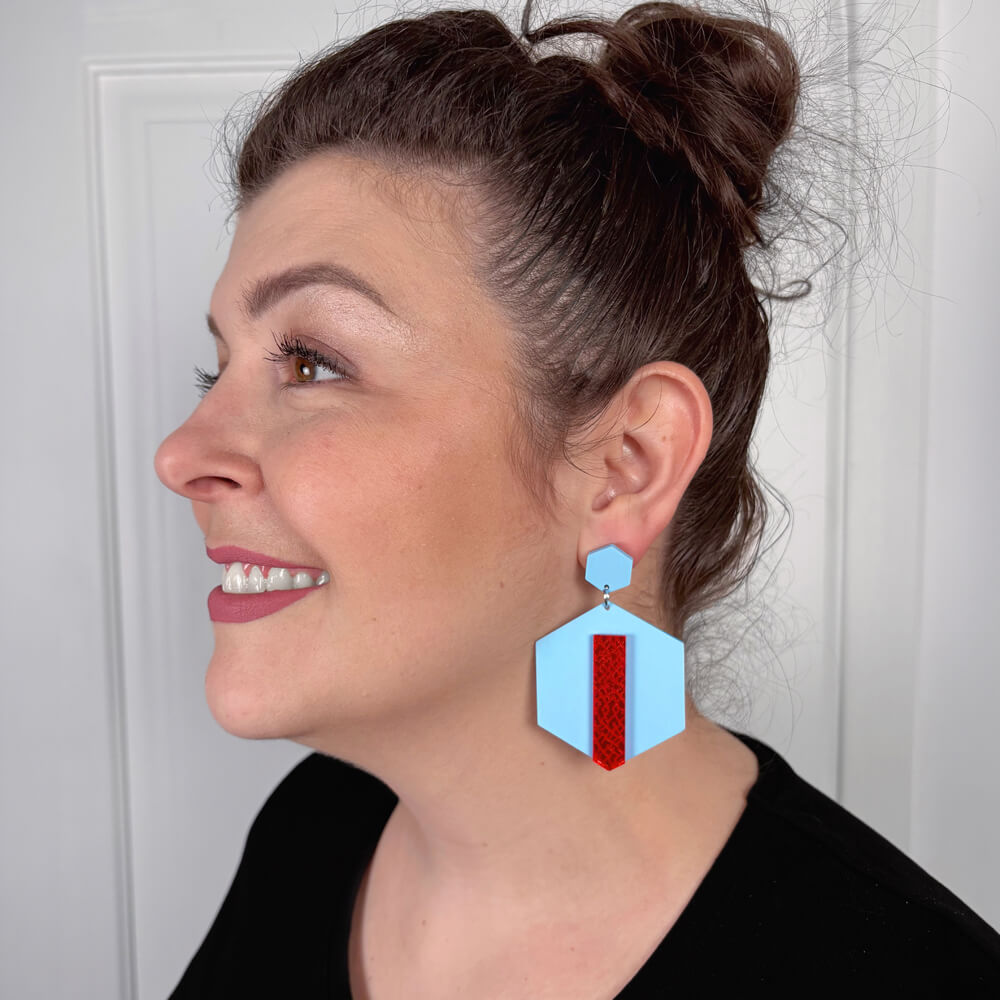 Hex – Orecchini in Plexiglas Pendenti Grandi